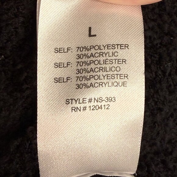 Modern Citizen Black Hooded Cropped Textured Sweater, L - Picture 7 of 7